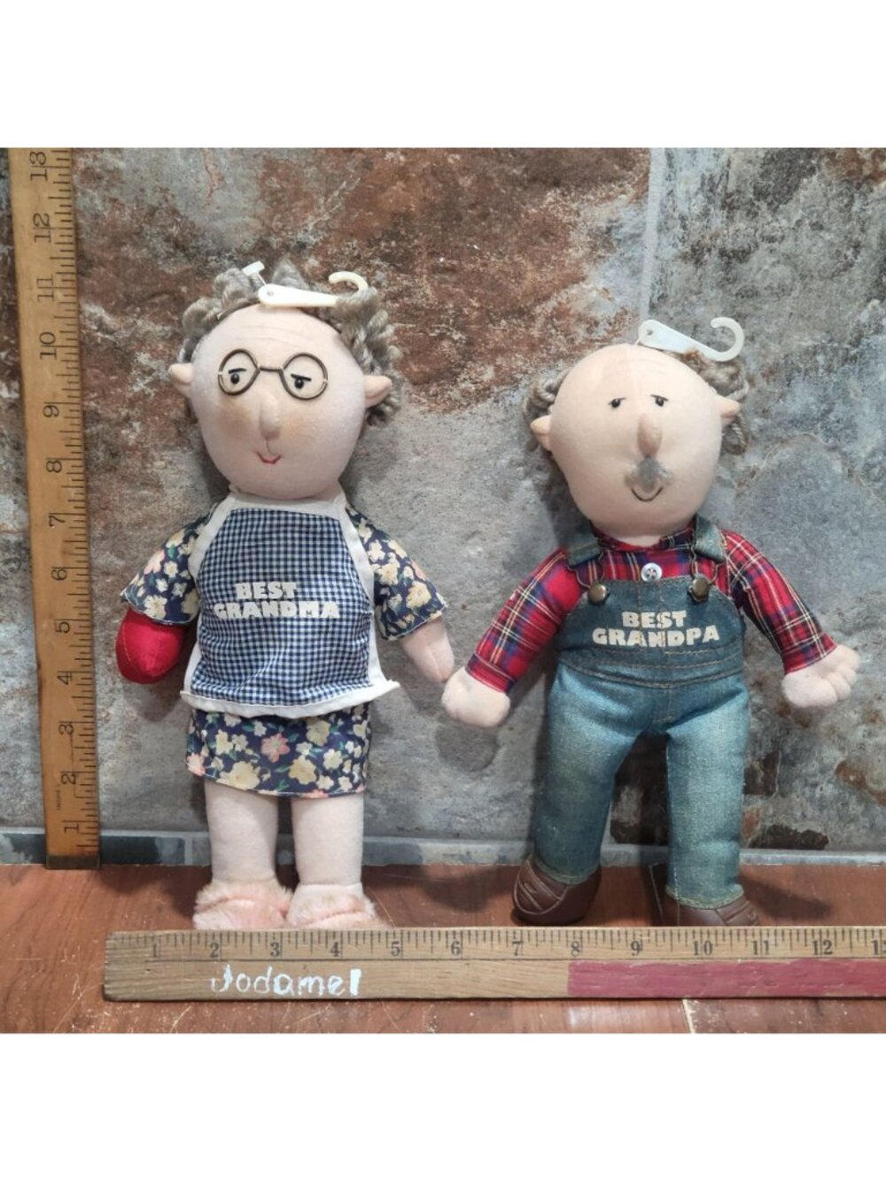 Vintage Peppy People Grandma Tillie & Grandpa Joe Plush Dolls 1998 - Picture 7 of 13